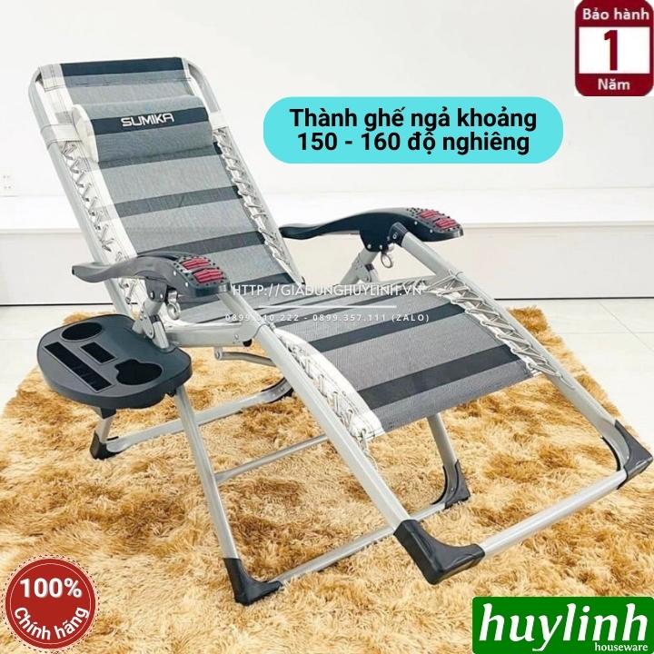 Ghế xếp gấp thư giãn Sumika 199 - Có con lăn tay massage - Tặng khay để ly 3