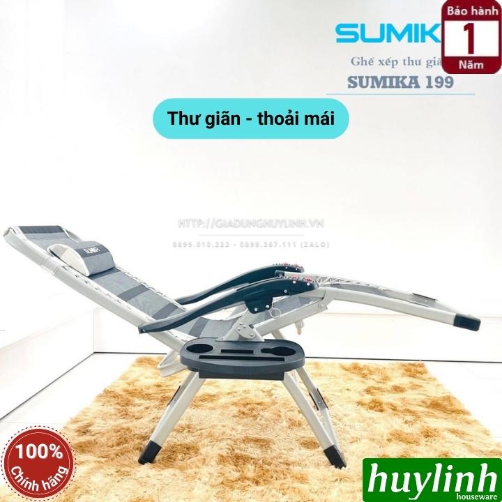 Ghế xếp gấp thư giãn Sumika 199 - Có con lăn tay massage - Tặng khay để ly 5