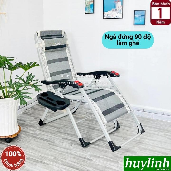 Ghế xếp gấp thư giãn Sumika 199 - Có con lăn tay massage - Tặng khay để ly 6