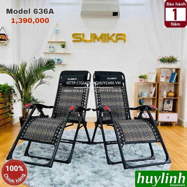 Ghế xếp gấp thư giãn Sumika 636A - Lưới mây - 180x67cm - Tải trọng 300kg 6