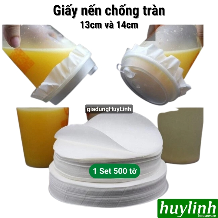 Set 500 giấy nến chống tràn ly 13 cm - 14 cm - giấy tròn hấp bánh 2 mặt
