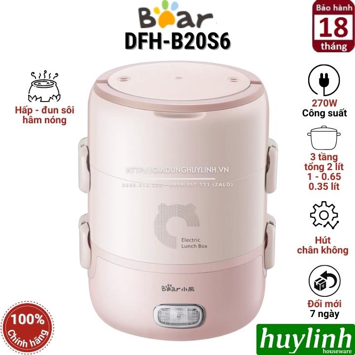 Hộp cơm hâm nóng 3 tầng Bear DFH-B20S6 - 2 lít