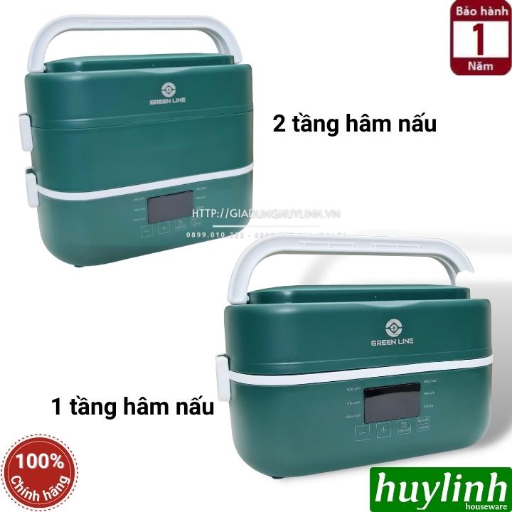 Hộp cơm hâm nóng thông minh Green Line RW-18 - 4 thố sứ - 6 chức năng - Dung tích 2 lít 6
