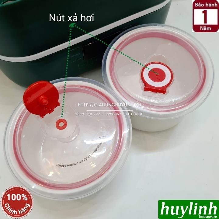 Hộp cơm hâm nóng thông minh Green Line RW-18 - 4 thố sứ - 6 chức năng - Dung tích 2 lít 8