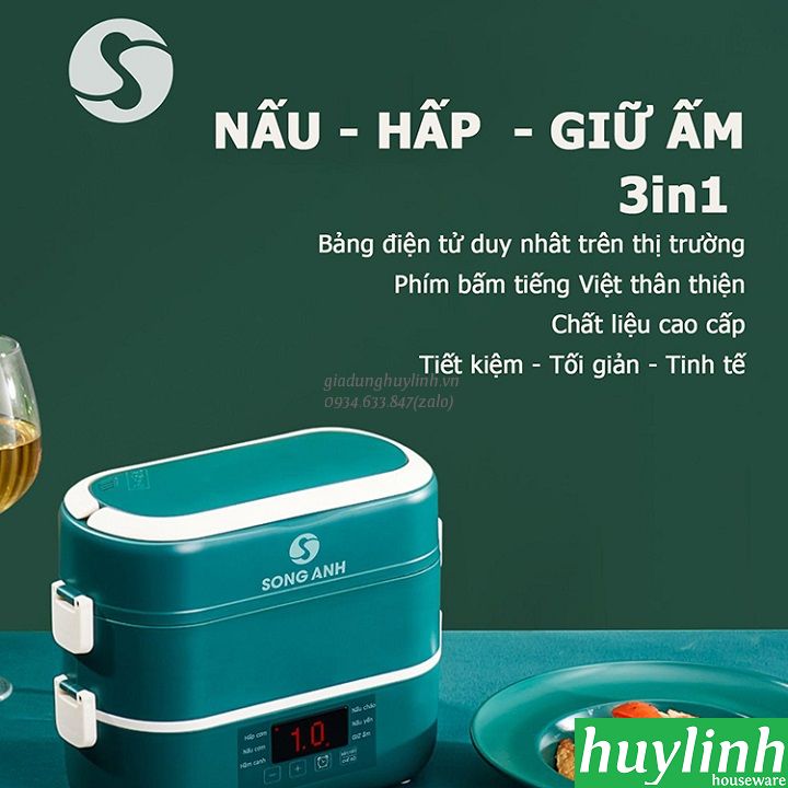 Hộp cơm hâm nóng thông minh Song Anh - 4 ngăn sứ 5