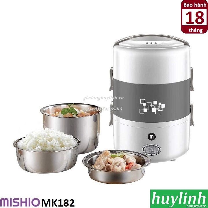 Hộp cơm hâm nóng thức ăn Mishio MK182 - 2 lít - inox 304