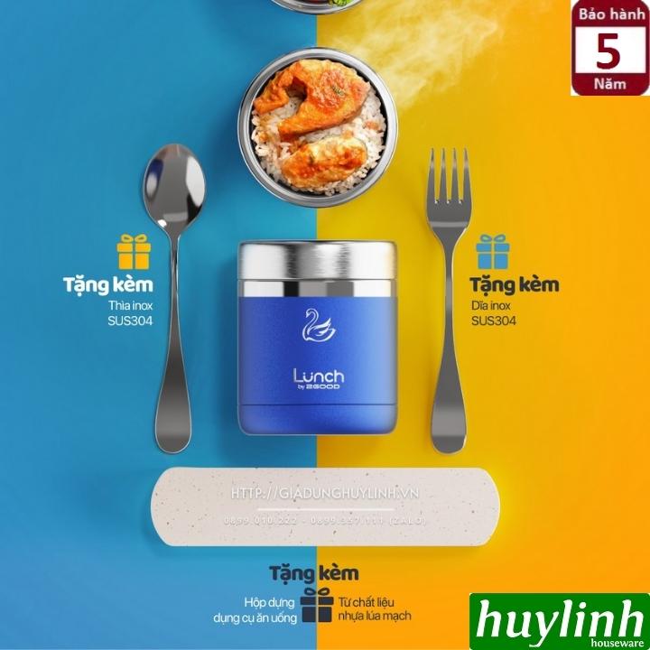 Bộ 3 hộp cơm trưa giữ nhiệt 2Good A3 - 1140ml - Tặng kèm muỗng nĩa 7