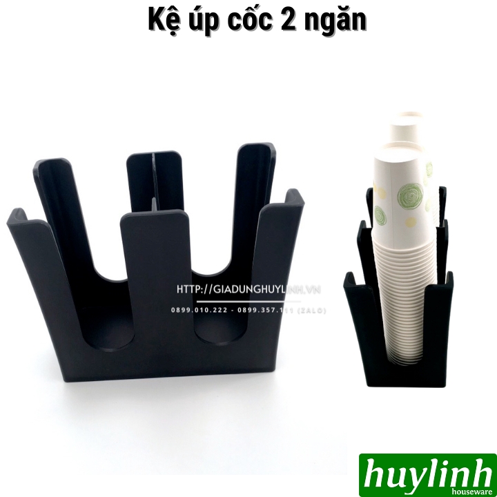 Khay úp cốc 2 ngăn đứng thẳng - Kệ úp cốc bằng nhựa PP