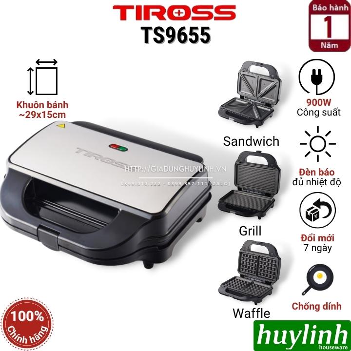 Máy nướng bánh sandwich 3 trong 1 Tiross TS9655 - 900W