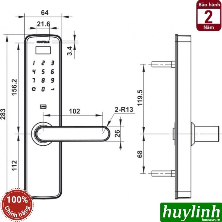 Khoá cửa điện tử Hafele DL7000 – 912.05.497 - dùng thẻ từ và mã pin 3