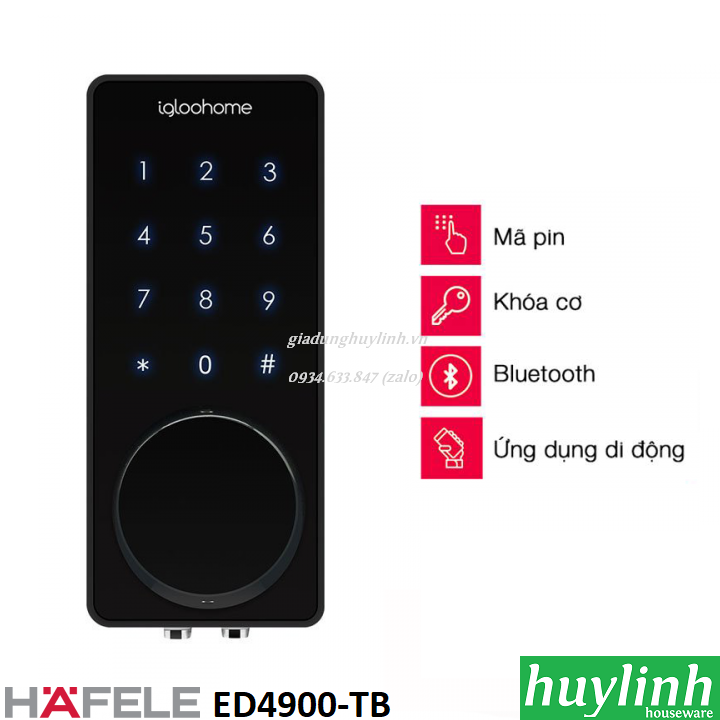 Khóa điện tử Hafele ED4900-TB - 912.05.380