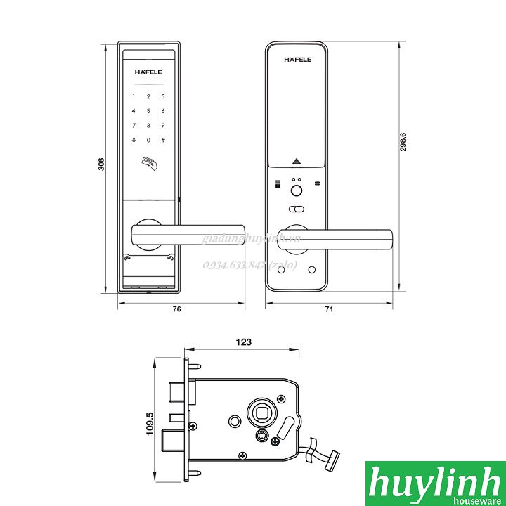 Khóa điện tử Hafele EL8000-TC - 912.05.359 2