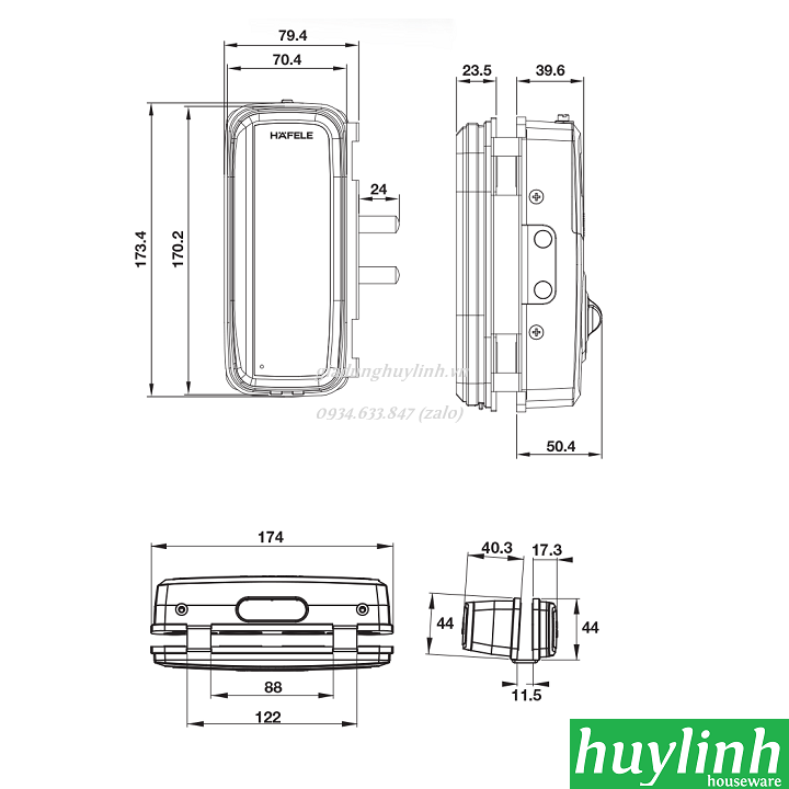 Khóa điện tử Hafele ER4400-TC - 912.05.700 2