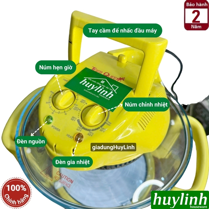Lò nướng thủy tinh đèn Halogen Tiger Queen AX-777MHV 2