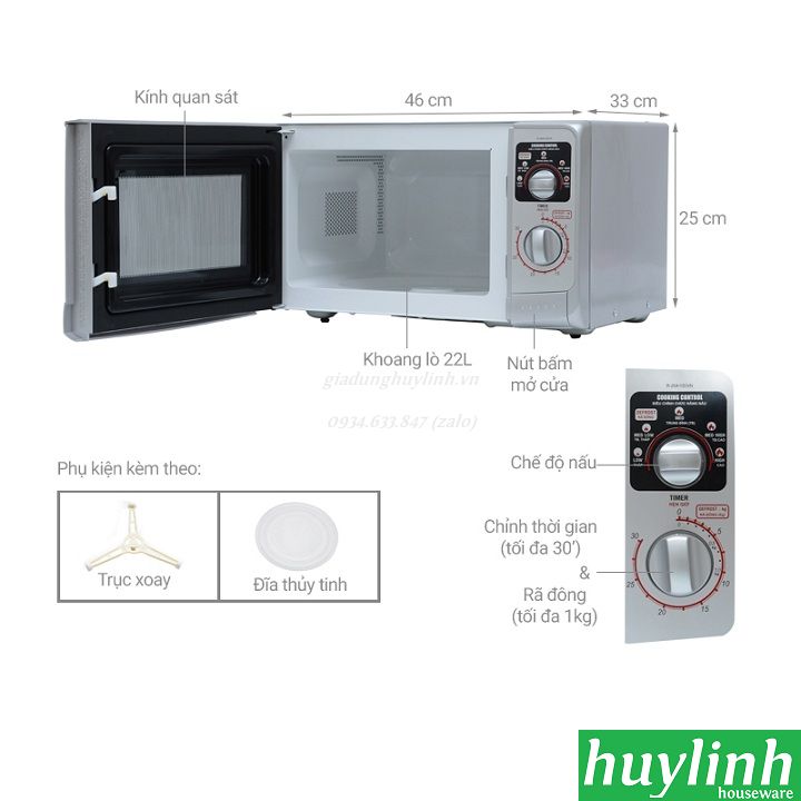 Lò vi sóng Sharp R-20A1(S)VN - giadunghuylinh.vn 2