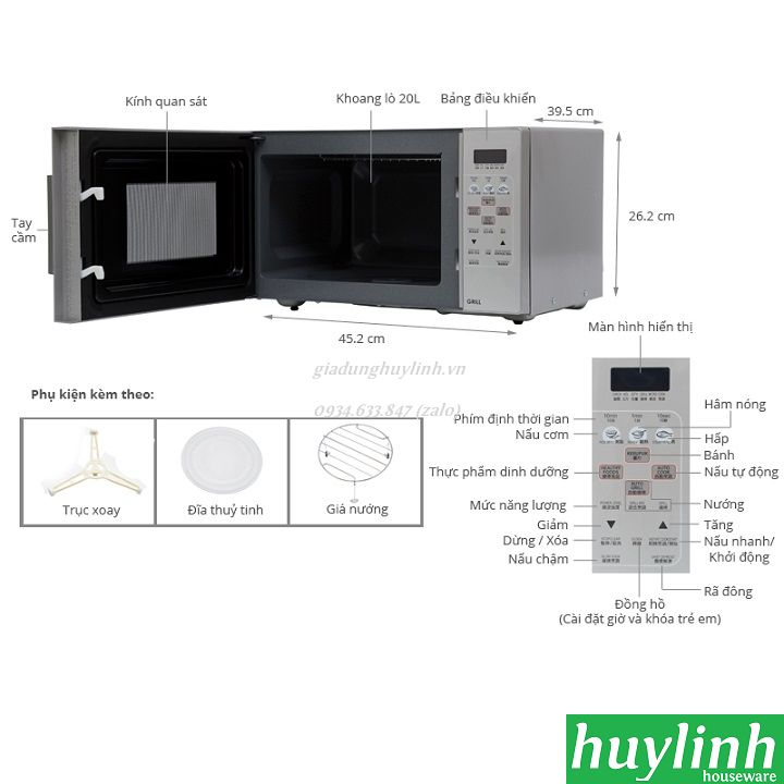 Lò vi sóng Sharp R-678VN-S - có nướng - giadunghuylinh.vn 2