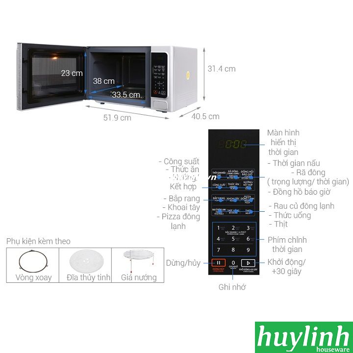 Lò vi sóng điện tử Toshiba ER-SGS34(S)VN - 34 lít - Có nướng 2