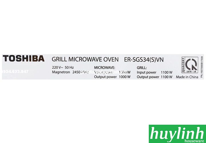 Lò vi sóng điện tử Toshiba ER-SGS34(S)VN - 34 lít - Có nướng 7