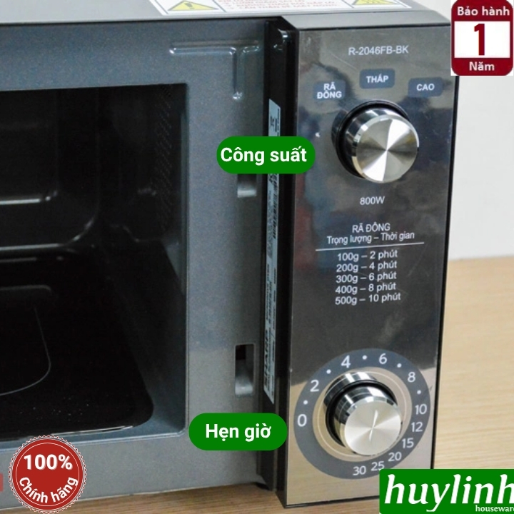 Lò vi sóng cơ 20 lít Sharp R-2046FB-BK - 800W - 3 mức công suất 5
