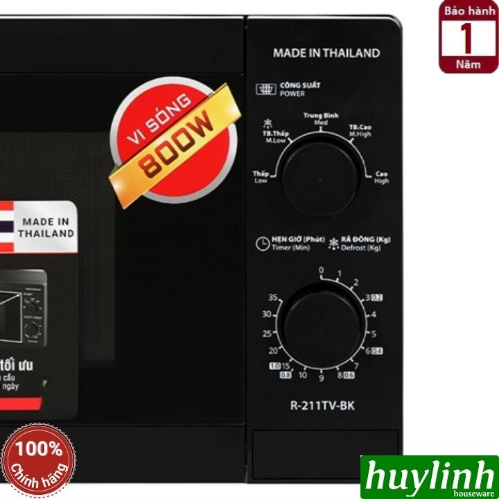Lò vi sóng cơ 21 lít Sharp R-211TV-BK/SL - 800W - Sản xuất Thái Lan 2