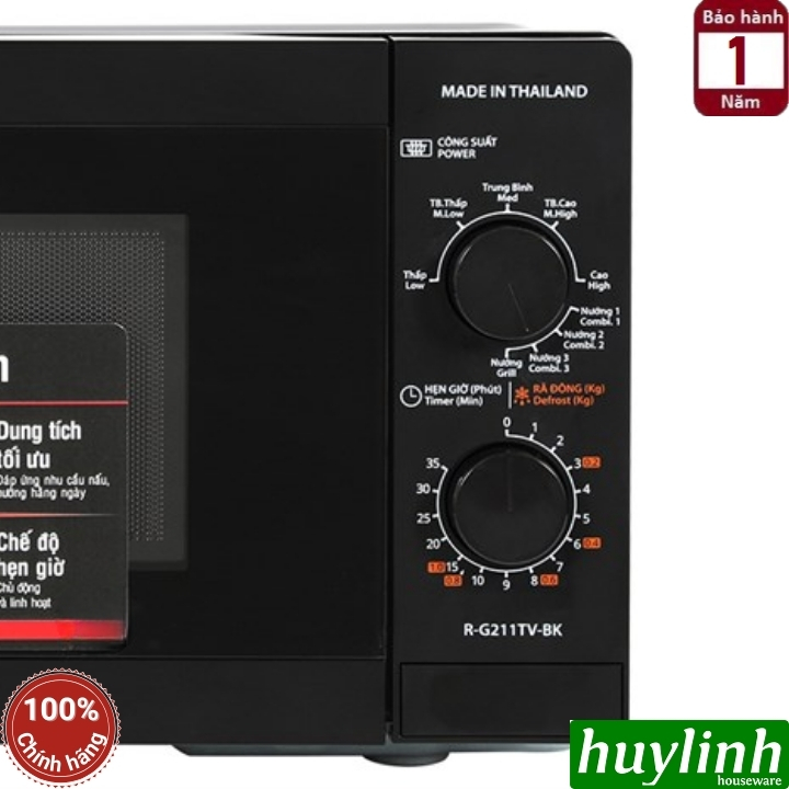 Lò vi sóng cơ có nướng 21 lít Sharp R-G211TV-BK/SL - Sản xuất Thái Lan 3