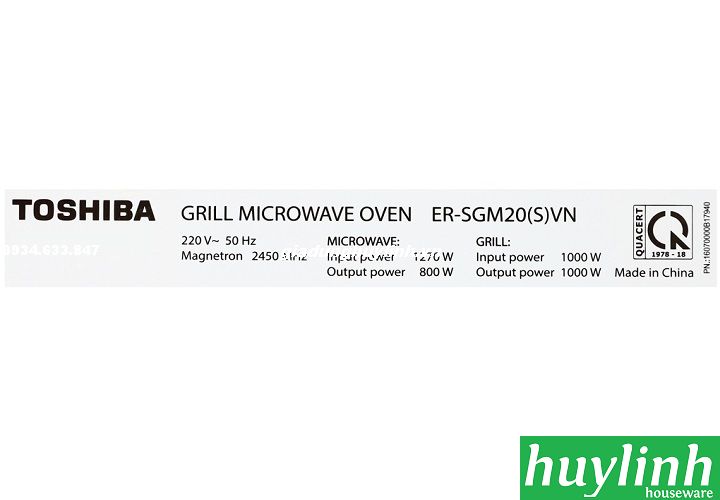 Lò vi sóng Toshiba ER-SGM20(S)VN 8