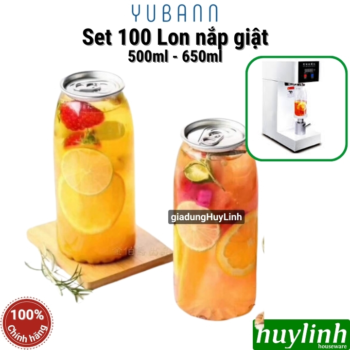 Lon nắp giật - chai nước dùng cho máy Yubann YB-QLS180 - 500ml - 650ml