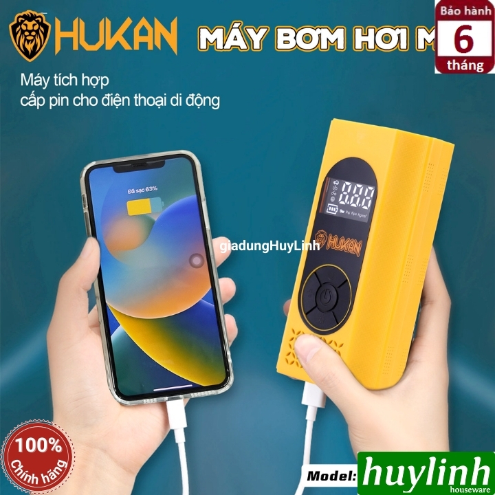 Máy bơm hơi lốp pin mini Hukan HK-AP0080 Plus 3