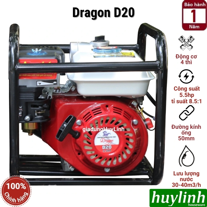Máy bơm nước chạy xăng Dragon D20