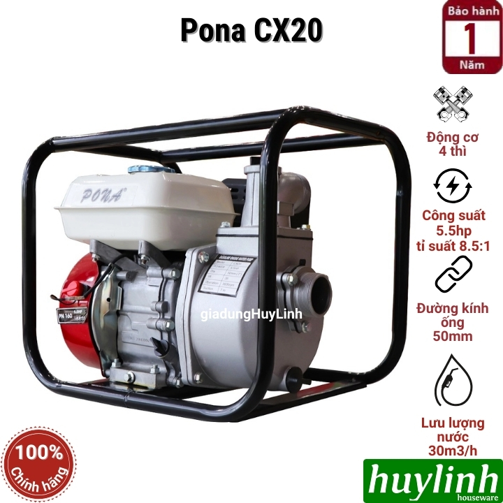 Máy bơm nước chạy xăng Pona CX20
