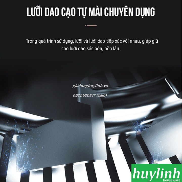 Máy cạo râu Flyco FS317 - Sạc nhanh 1h + 3 lưỡi + chống nước 5