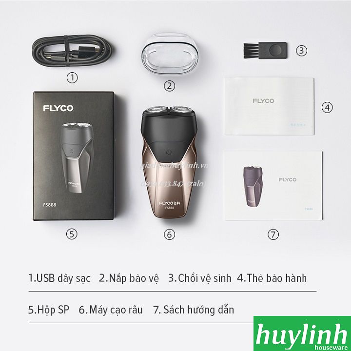 Máy cạo râu Flyco FS888VN - Sạc nhanh 1h + 2 lưỡi + chống nước 2