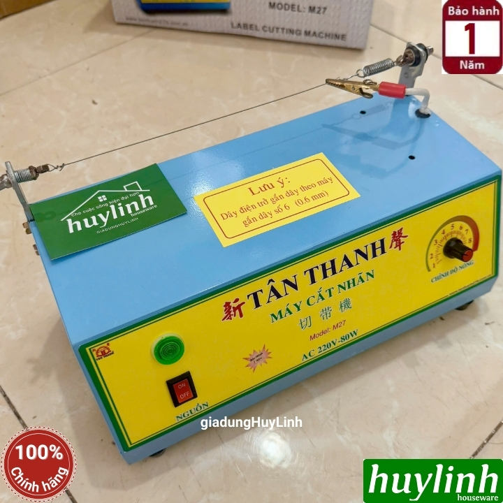 Máy cắt nhãn - dây vải - sợi nylon - logo áo quần Tân Thanh M27