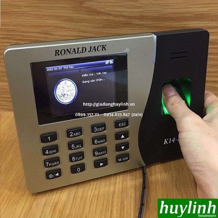 Máy chấm công vân tay Ronald Jack K14 Pro + Thẻ cảm ứng 3