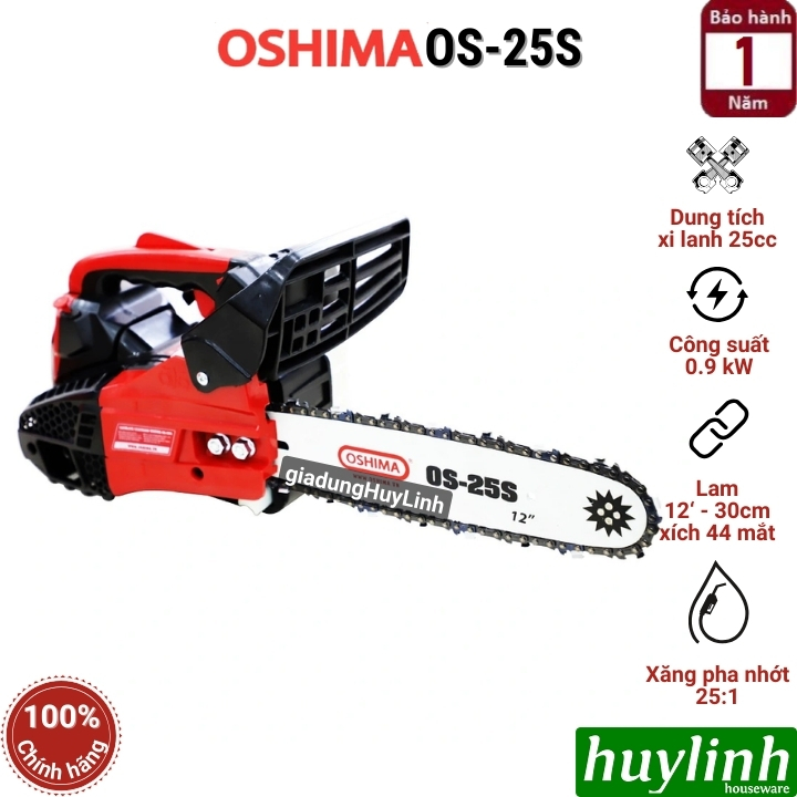 Máy cưa xích chạy xăng Oshima OS-25S - 30cm