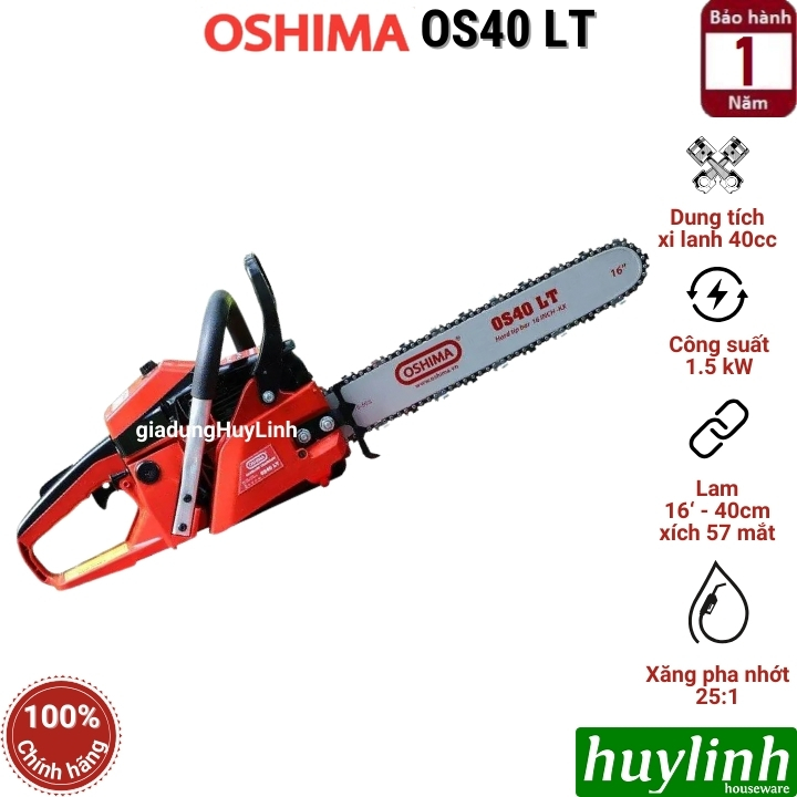 Máy cưa xích chạy xăng 2 thì Oshima OS-40 LT - 40cm