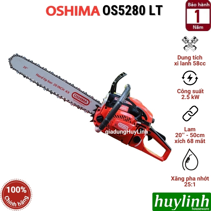 Máy cưa xích chạy xăng 2 thì Oshima OS-688 - 50cm (20 inch)