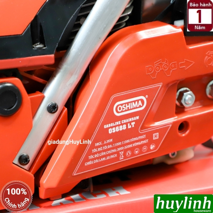 Máy cưa xích chạy xăng 2 thì Oshima OS-688 - 50cm (20 inch) 7