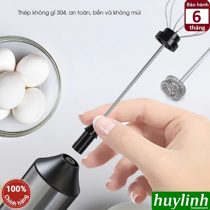 Máy đánh tạo bọt cà phê dùng pin Perfect PF-B21 - 2 đầu đánh - 3 tốc độ 6