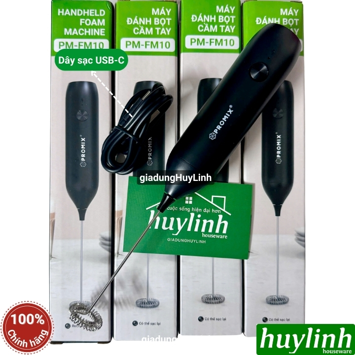 Máy đánh tạo bọt cà phê dùng pin Promix PM-FM10 - 10W 2