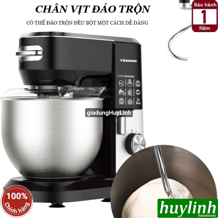 Máy đánh trứng trộn bột Tiross TS5401 - 6 lít - 1300W 7