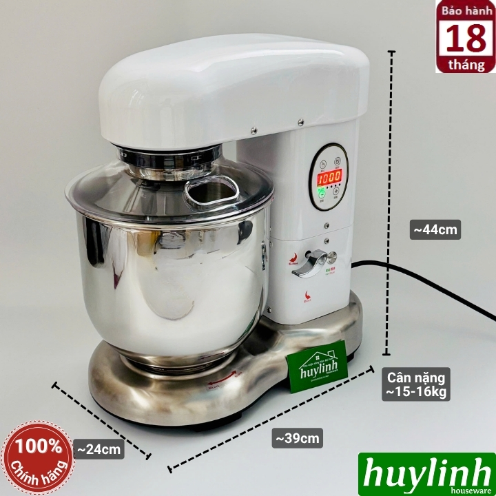 Máy đánh kem - trứng - trộn bột Yubann YB-HJA360 - 7 lít - Kèm 2 đầu đánh 2