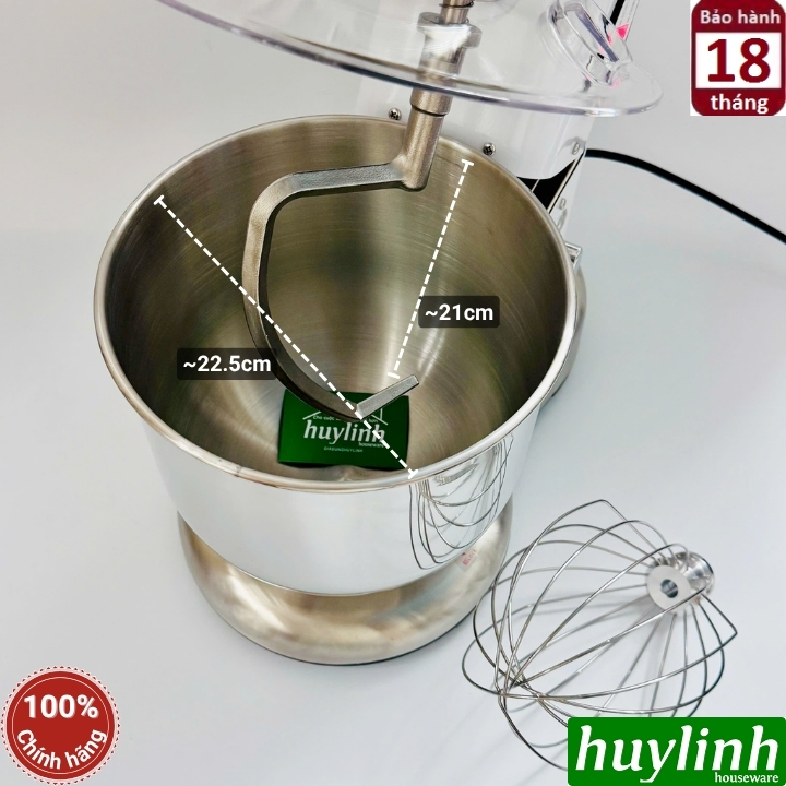 Máy đánh kem - trứng - trộn bột Yubann YB-HJA360 - 7 lít - Kèm 2 đầu đánh 4