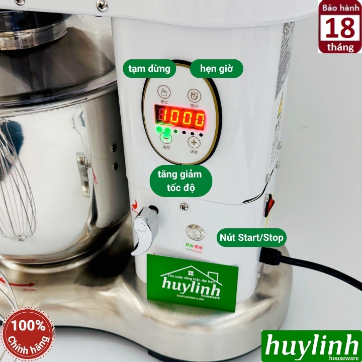 Máy đánh kem - trứng - trộn bột Yubann YB-HJA360 - 7 lít - Kèm 2 đầu đánh 5