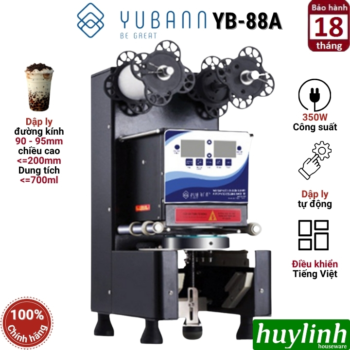 Máy dập nắp cốc tự động Yubann YB-88A - Máy ép miệng ly 700ml