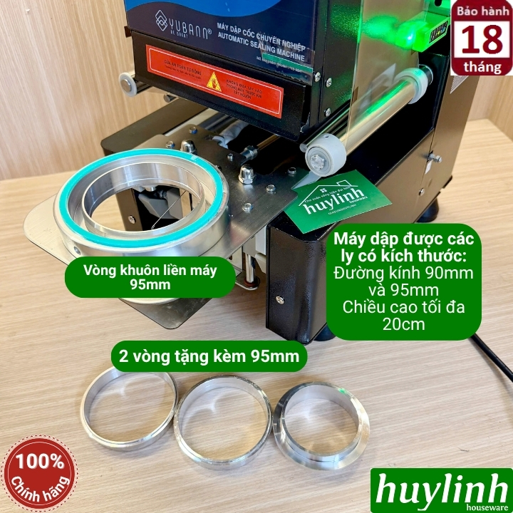 Máy dập nắp cốc tự động Yubann YB-88A - Máy ép miệng ly 700ml 5