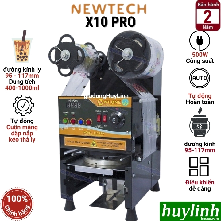 Máy ép miệng ly tự động NT-One X10 PRO (Newtech) - Máy dập ly nước mía 1000ml
