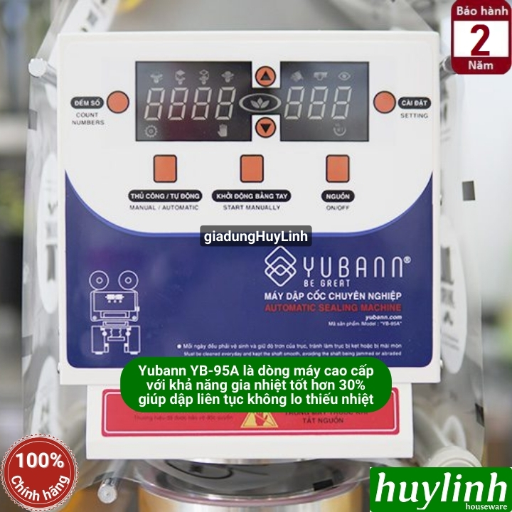 Máy dập nắp cốc tự động Yubann YB-95A - Mẫu mới - dùng ly 700ml 2