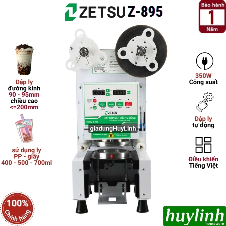 Máy dập nắp cốc tự động Zetsu Z-895 - ép miệng ly dưới 700ml