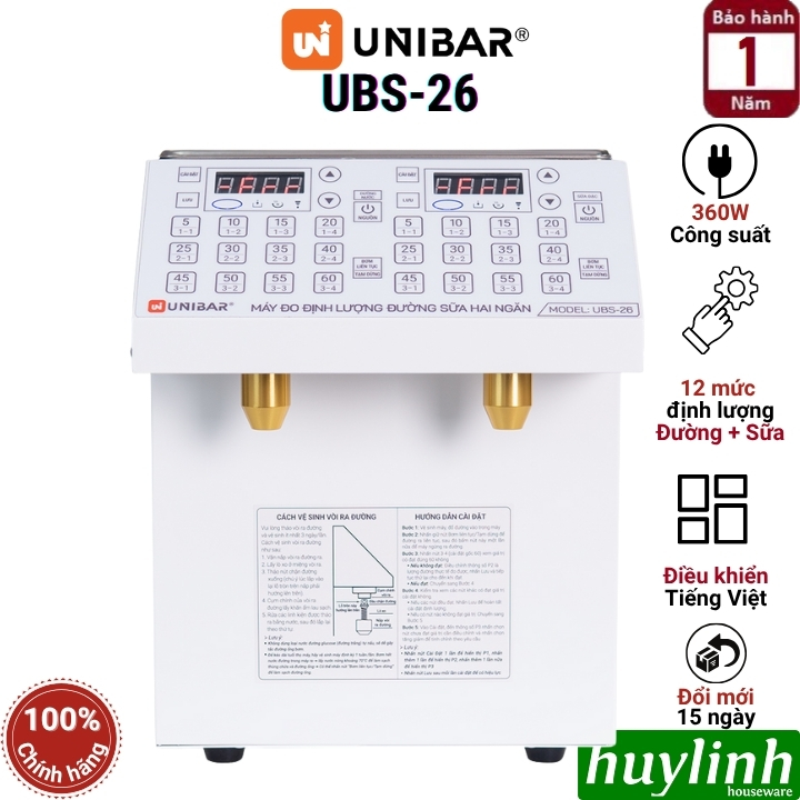 Máy đo định lượng đường sữa 2 ngăn Unibar UBS-26